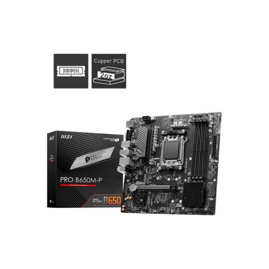 MSI PRO B650M-P motherboard AMD B650 Socket AM5 micro ATX Image
