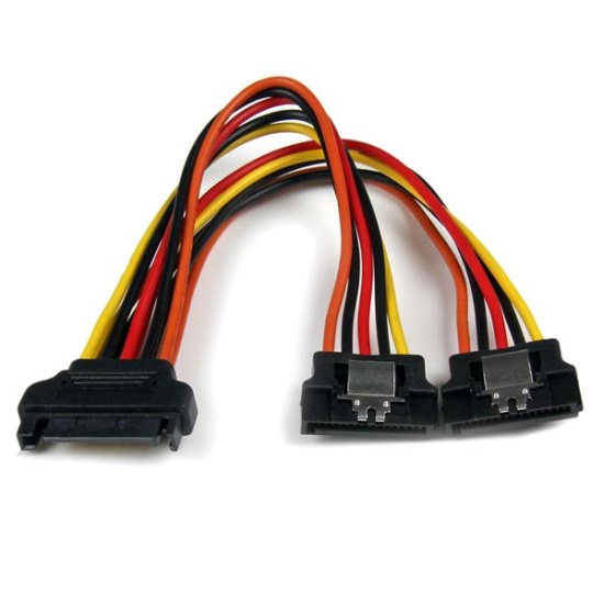 StarTech.com 6in Latching SATA Power Y Splitter Cable Adapter - M/F Image