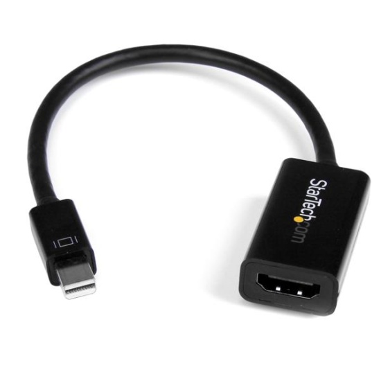 StarTech.com Mini DisplayPort to HDMI Adapter - Active mDP to HDMI Video Converter - 4K 30Hz - Mini DP or Thunderbolt 1/2 Mac/PC to HDMI Monitor/TV/Display - mDP 1.2 to HDMI Adapter Dongle Image