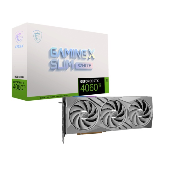 MSI GeForce RTX 4060 Ti GAMING X SLIM WHITE 16G NVIDIA 16 GB GDDR6 Image