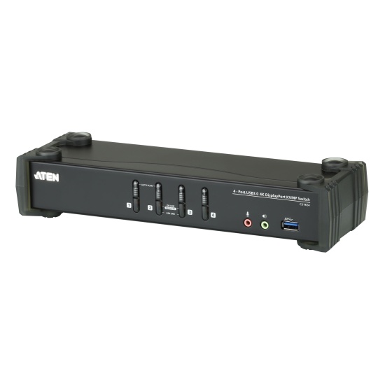 ATEN 4-Port USB 3.1 Gen 1 4K DisplayPort 1.2 KVMP™ Switch with Audio (KVM cables included) Image