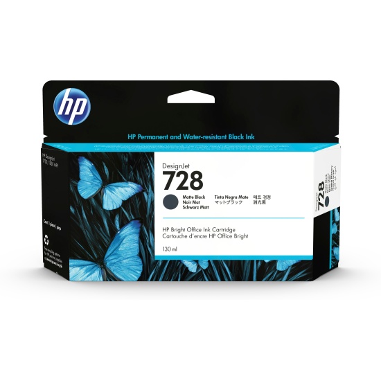 HP 728 130-ml Matte Black DesignJet Ink Cartridge Image