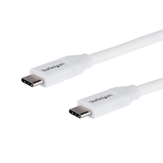 StarTech.com USB-C to USB-C Cable w/ 5A PD - M/M - White - 2 m (6 ft.) - USB 2.0 - USB-IF Certified Image
