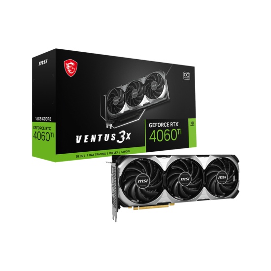 MSI GEFORCE RTX 4060 TI VENTUS 3X 16G OC graphics card NVIDIA 16 GB GDDR6 Image