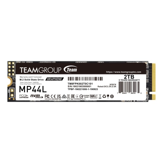 Team Group MP44L TM8FPK002T0C101 internal solid state drive M.2 2 TB PCI Express 4.0 NVMe Image