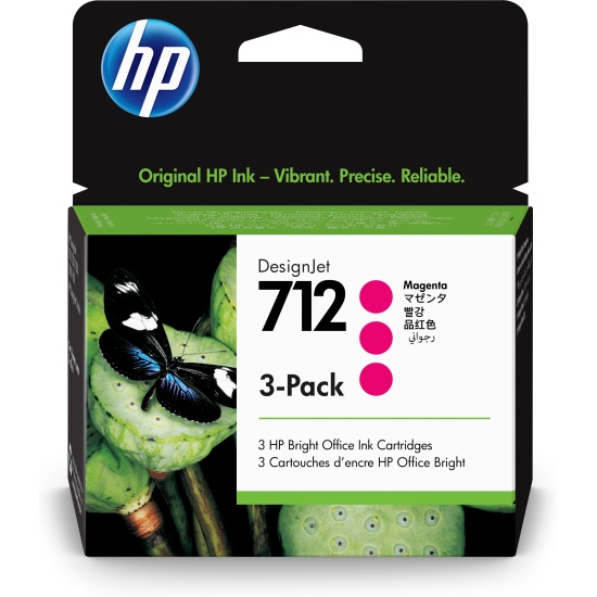 HP 712 3-pack 29-ml Magenta DesignJet Ink Cartridge Image