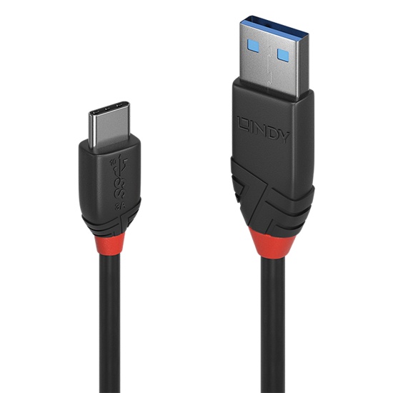 Lindy 1.5m USB 3.2 Type A to C Cable 3A, Black Line Image