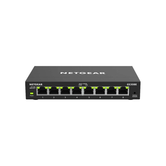 NETGEAR GS308E Managed Gigabit Ethernet (10/100/1000) Black Image