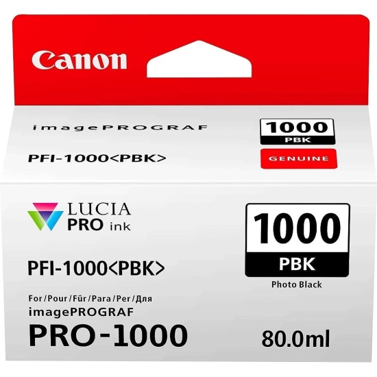 Canon PFI-1000PBK Photo Black Ink Cartridge Image