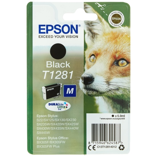 Epson Fox Singlepack Black T1281 DURABrite Ultra Ink Image