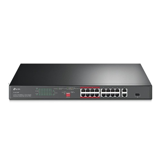 TP-Link 16-Port 10/100 Mbps + 2-Port Gigabit Rackmount PoE Switch with 16-Port PoE+ Image