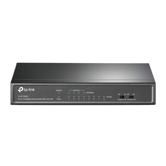 TP-Link TL-SF1008LP network switch Unmanaged Fast Ethernet (10/100) Power over Ethernet (PoE) Black Image