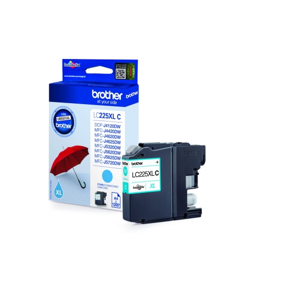 Brother LC-225XLC ink cartridge 1 pc(s) Original High (XL) Yield Cyan Image