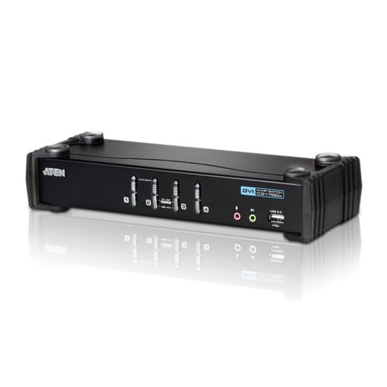 ATEN 4-Port USB DVI KVM Switch with Audio & USB 2.0 Hub (KVM Cables included) Image