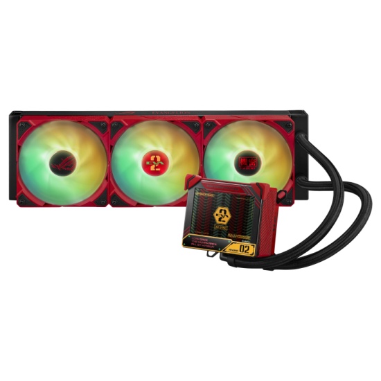 ASUS ROG RYUJIN III 360 ARGB EVA-02 EDITION Computer case All-in-one liquid cooler 12 cm Black, Red Image