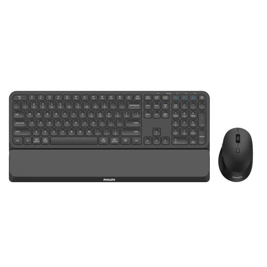 Philips 6000 series SPT6607B keyboard Mouse included RF Wireless + Bluetooth Black Image