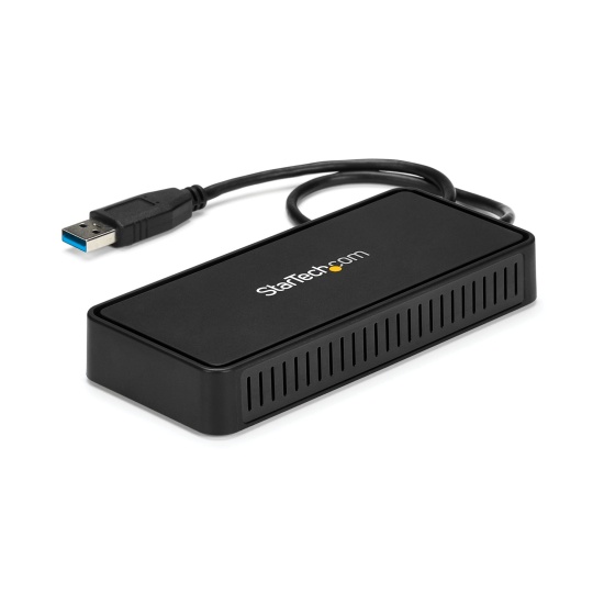 StarTech.com USB 3.0 Mini Dock - Dual Monitor USB-A Docking Station with DisplayPort 4K 60Hz Video & Gigabit Ethernet - 1ft (30cm) cable - Portable USB 3.1 Gen 1 Type-A Laptop Adapter Image