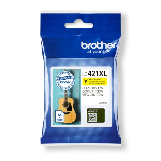 Brother LC-421XLY ink cartridge 1 pc(s) Original High (XL) Yield Yellow Image