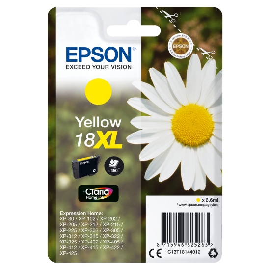 Epson Daisy Singlepack Yellow 18XL Claria Home Ink Image