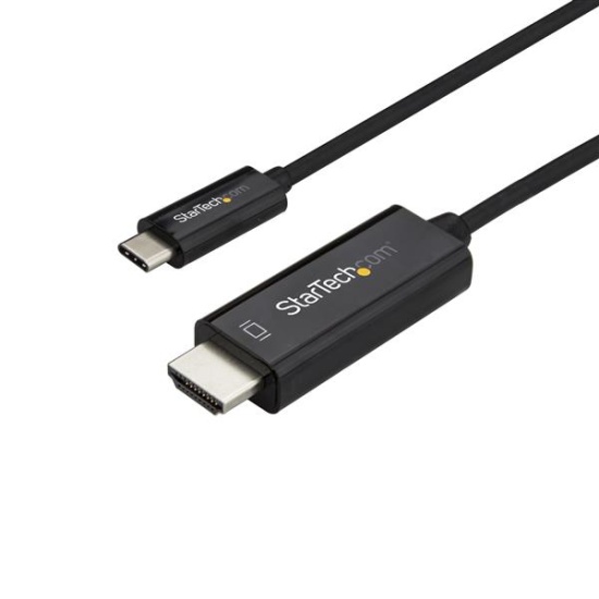 StarTech.com 6ft (2m) USB C to HDMI Cable - 4K 60Hz USB Type C to HDMI 2.0 Video Adapter Cable - Thunderbolt 3 Compatible - Laptop to HDMI Monitor/Display - DP 1.2 Alt Mode HBR2 - Black Image