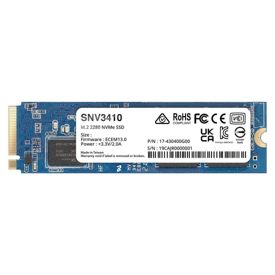 Synology SNV3410-800G internal solid state drive M.2 800 GB PCI Express 3.0 NVMe Image