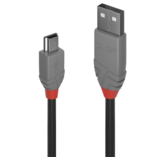 Lindy 0,5m USB 2.0 Type A to Mini-B Cable, Anthra Line Image