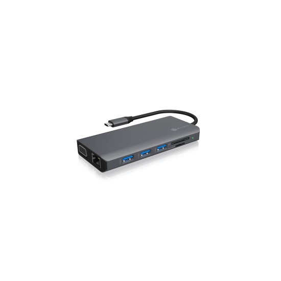 ICY BOX IB-DK4070-CPD Wired USB 3.2 Gen 1 (3.1 Gen 1) Type-C Anthracite, Black Image