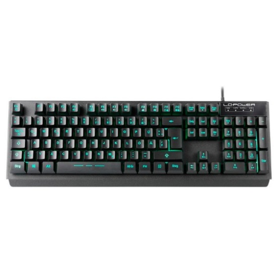 LC-Power LC-KEY-4B-LED keyboard USB QWERTZ German Black Image