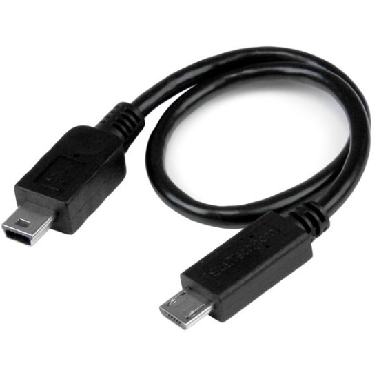 StarTech.com USB OTG Cable - Micro USB to Mini USB - M/M - 8 in. Image