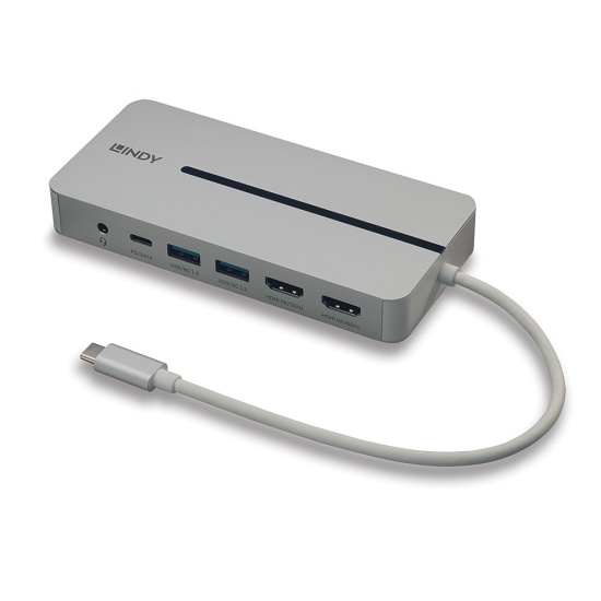 Lindy 43360 laptop dock/port replicator Wired USB 3.2 Gen 1 (3.1 Gen 1) Type-C Silver, White Image