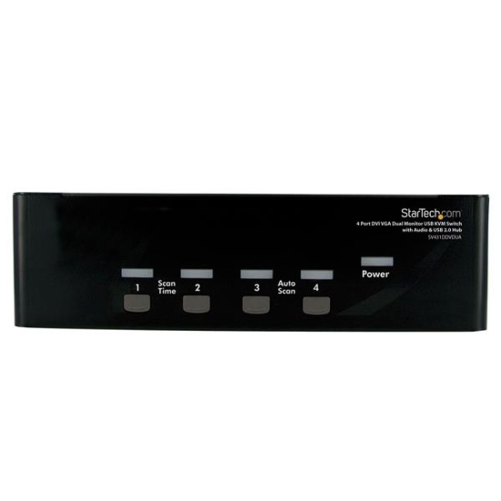 StarTech.com 4 Port DVI VGA Dual Monitor KVM Switch USB with Audio & USB 2.0 Hub Image