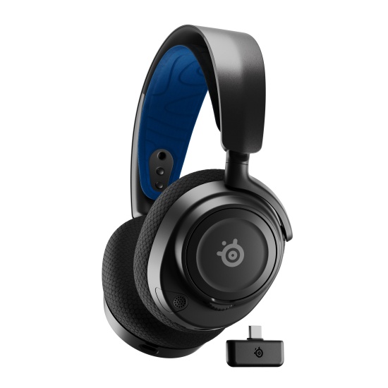 Steelseries Arctis Nova 7P Headset Wired & Wireless Head-band Gaming USB Type-C Bluetooth Black, Blue Image