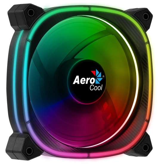 Aerocool ASTRO12 PC Fan 12cm LED RGB Antivibration 6 Pins Black Image