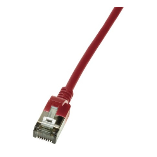 LogiLink Slim U/FTP networking cable Red 0.5 m Cat6a U/FTP (STP) Image