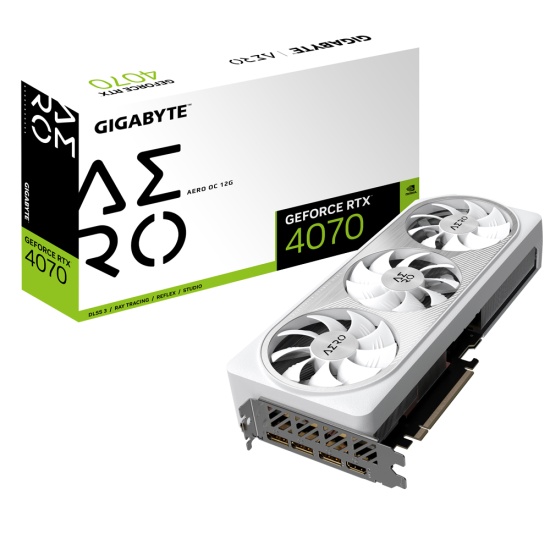 Gigabyte AERO GV-N4070AERO OC-12GD graphics card NVIDIA GeForce RTX 4070 12 GB GDDR6X Image