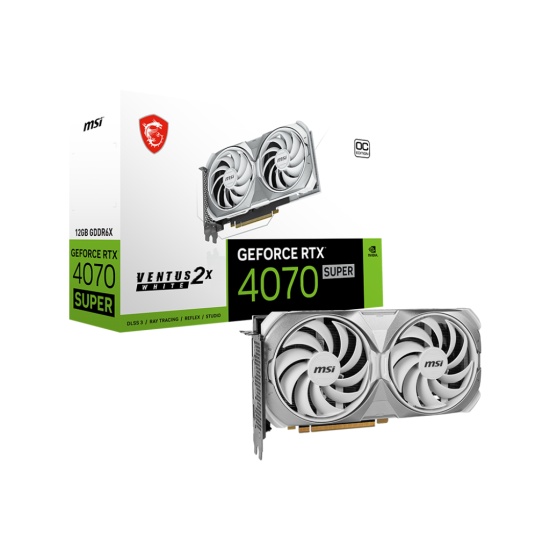 MSI GeForce RTX 4070 SUPER 12G VENTUS 2X WHITE OC NVIDIA 12 GB GDDR6X Image
