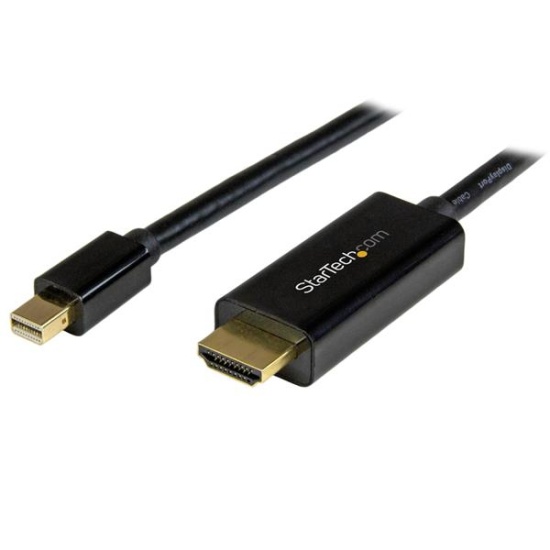 StarTech.com 15ft (5m) Mini DisplayPort to HDMI Cable - 4K 30Hz Video - mDP to HDMI Adapter Cable - Mini DP or Thunderbolt 1/2 Mac/PC to HDMI Monitor/Display - mDP to HDMI Converter Cord Image