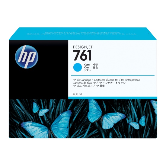 HP 761 400-ml Cyan DesignJet Ink Cartridge Image