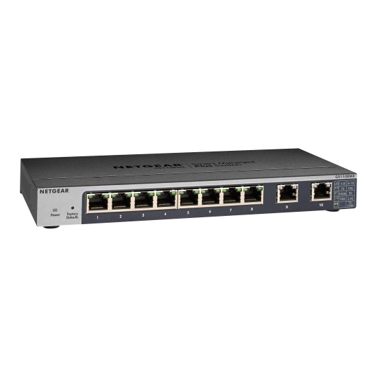 NETGEAR GS110EMX Managed L2 10G Ethernet (100/1000/10000) Black Image