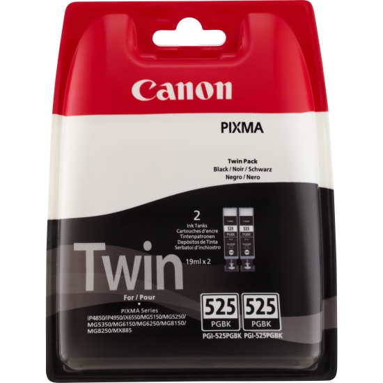 Canon PGI-525PGBK Pigment Black Ink Cartridge (Twin Pack) Image