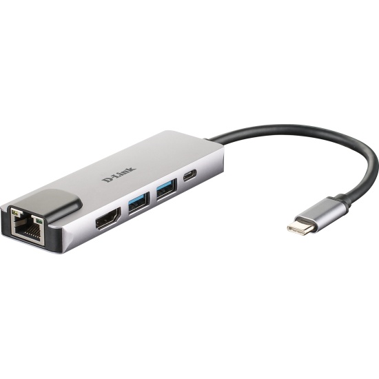 D-Link DUB-M520 laptop dock/port replicator Wired Thunderbolt 3 Aluminium, Black Image