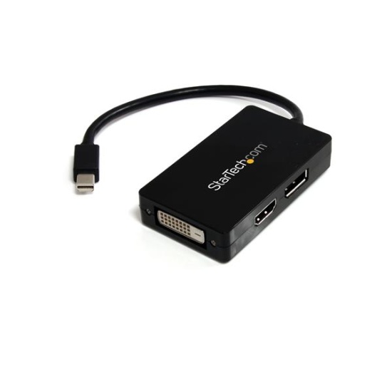 StarTech.com Travel A/V adapter: 3-in-1 Mini DisplayPort to DisplayPort DVI or HDMI converter Image