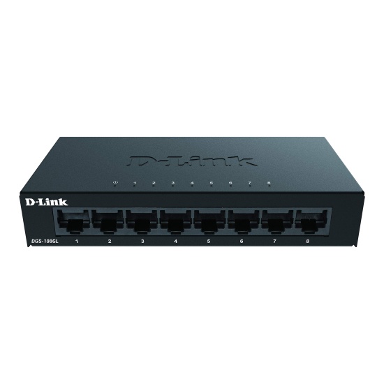 D-Link DGS-108GL Unmanaged Gigabit Ethernet (10/100/1000) Black Image