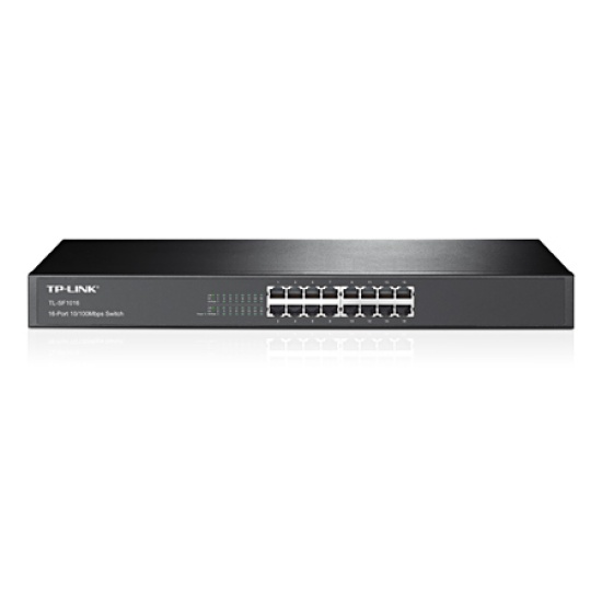 TP-Link TL-SF1016 Unmanaged Fast Ethernet (10/100) 1U Black Image