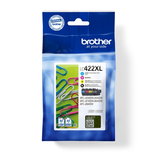 Brother LC-422XLVAL ink cartridge 4 pc(s) Original Black, Cyan, Magenta, Yellow Image