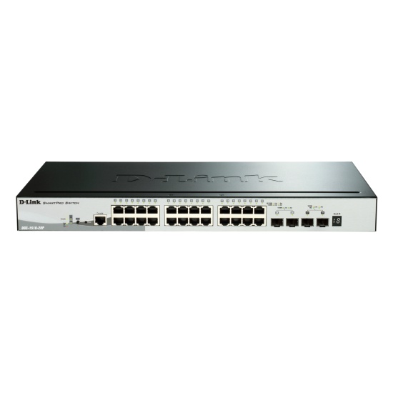 D-Link DGS-1510-28P network switch Managed L3 Gigabit Ethernet (10/100/1000) Power over Ethernet (PoE) Black Image