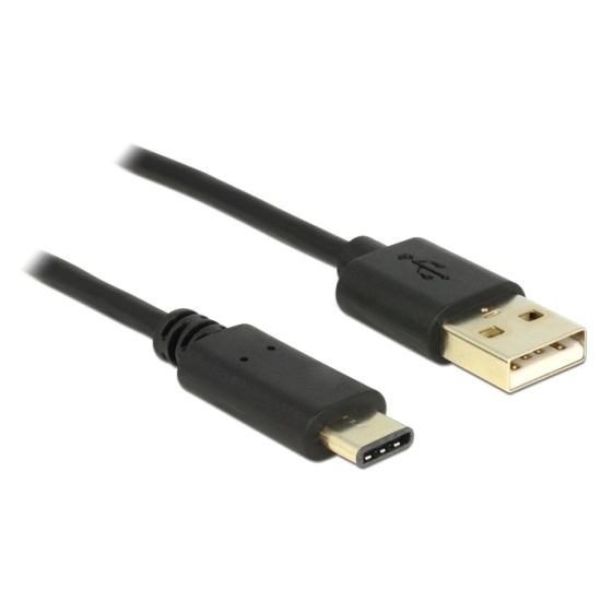 DeLOCK 2m, USB2.0-A/USB2.0-C USB cable USB A USB C Black Image