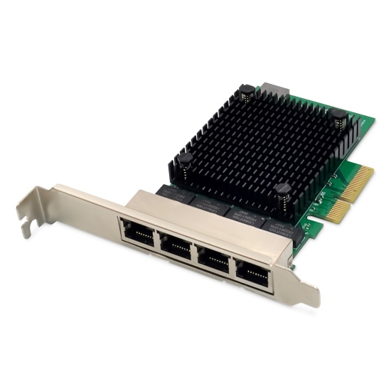 Digitus 4 port 2.5 Gigabit Ethernet network card, RJ45, PCI Express, Realtek chipset Image