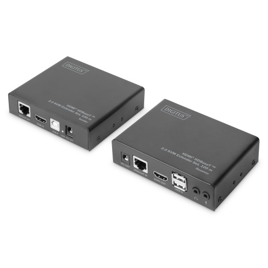 Digitus 4K HDMI® HDBaseT™ 2.0 KVM Extender Set, 100 m Image