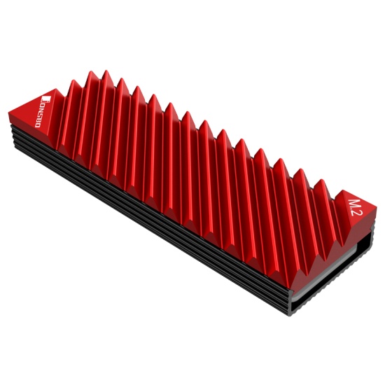 Jonsbo M.2-3 RED computer cooling system Solid-state drive Heatsink/Radiatior Black, Red 1 pc(s) Image